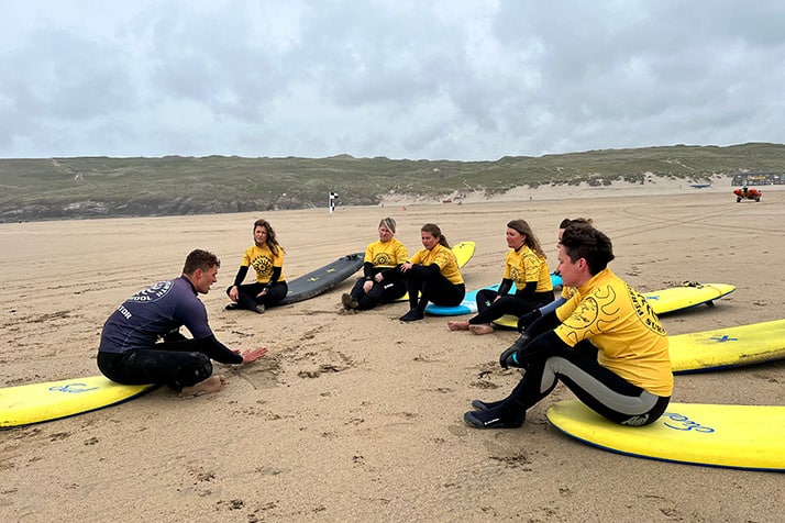 Surfing in Perranporth